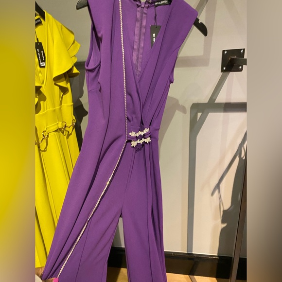 Valentine overlap purple jumpsuit - Picture 10 of 11